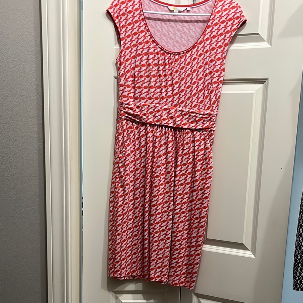 Boden Margot sz8 Red Patterned Women's Dress EUC